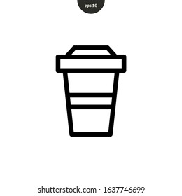 Coffee cup icon vector illustration logo template. drink glass flat design. eps10 