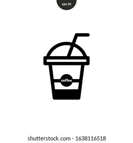 Coffee cup icon vector illustration logo template. drink glass flat design. eps10 