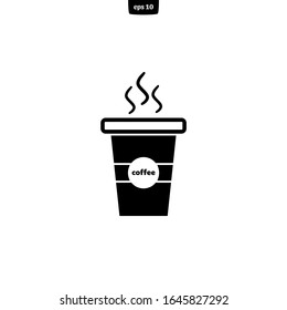 Plantilla de logotipo de ilustración vectorial de icono de café. diseño plano. Pasos10 