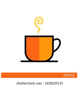 Icono de taza de café. Ilustración del vector sobre fondo blanco