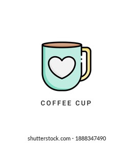 coffee cup icon vector illustration. coffee cup icon Lineal Color design.