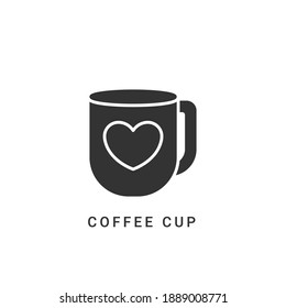 ilustración vectorial de icono de taza de café. diseño de glifo de icono de taza de café.
