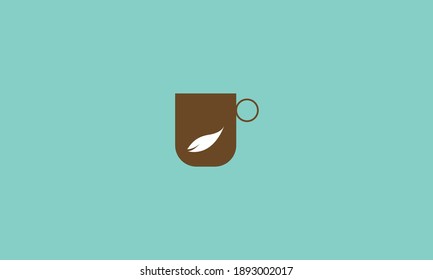 Coffee cup icon. Vector illustration. on sky blue background