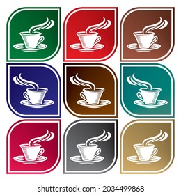 Coffee Cup Icon Vector Illustration. Coffee Shop Logo Design Elements
