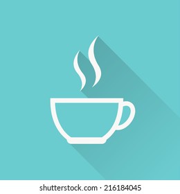 Coffee Cup Icon , Vector Illustration , Flat Design