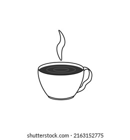 Coffee cup icon. Vector illustration of a hot drink.