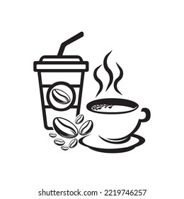 coffee cup icon. vector illustration logo design.