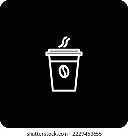 coffee cup icon vector illustration with black line style bacground. can be used for product icons