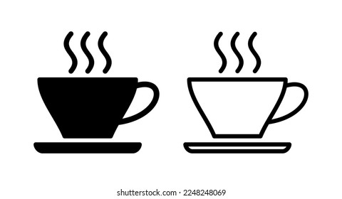 ilustración vectorial de icono de taza de café. taza un signo de café y un símbolo