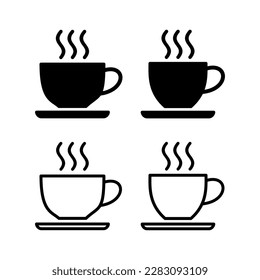 ilustración vectorial de icono de taza de café. taza un signo de café y un símbolo