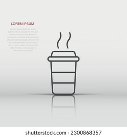 Coffee cup icon. Vector illustration. Business concept coffee mug pictogram.