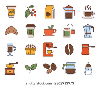Coffee cup icon vector illustration. Set of coffee and tea on isolated background. Drink sign concept.