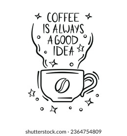 Coffee cup icon vector illustration. Sketch cup on isolated background. Poster sign concept.