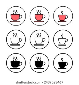 Kaffeetasse-Symbol Vektor-Illustration. Tasse ein Kaffeeschild und Symbol