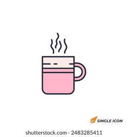 Icono de taza de café Ilustración vectorial. Símbolo de taza de café aislado sobre fondo blanco.
