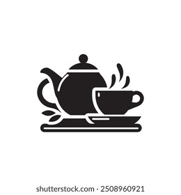 Coffee cup icon vector illustration. silhouette tea cup logo on a white background.