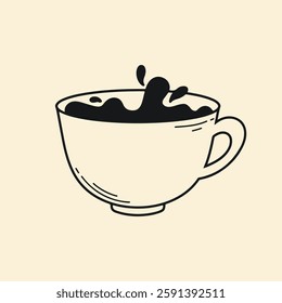Coffee cup icon. Vector illustration of a cup of coffee.