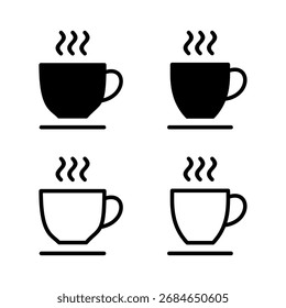 xícara de café ícone ilustração vetorial. xícara um sinal de café e símbolo