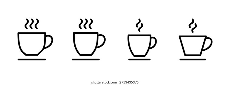 Ilustración vectorial del icono de la taza de café. Taza de un cartel de café y símbolo