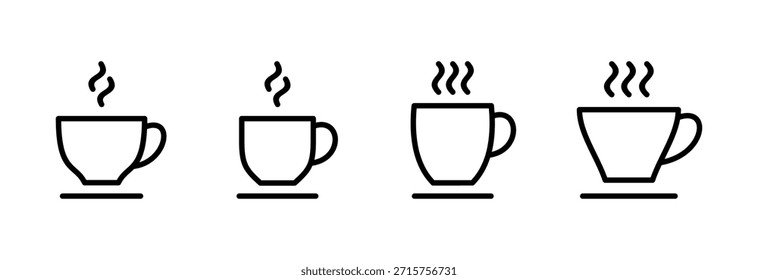 Ilustración vectorial del icono de la taza de café. Taza de un cartel de café y símbolo