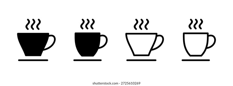 Ilustración vectorial del icono de la taza de café. Taza de un cartel de café y símbolo
