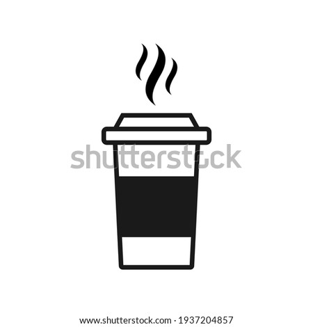 Coffee cup icon. Vector illustration isolated on a white background. Plastic coffee cup