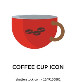 Coffee cup icon vector isolated on white background for your web and mobile app design, Coffee cup logo concept