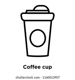 Coffee cup icon vector isolated on white background, Coffee cup transparent sign , line or linear sign, element design in outline style