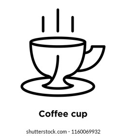 Coffee cup icon vector isolated on white background, Coffee cup transparent sign , line and outline elements in linear style