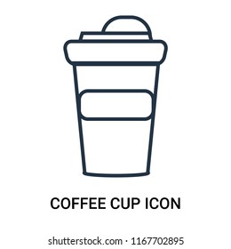Coffee cup icon vector isolated on white background, Coffee cup transparent sign , outline linear symbol or line shape