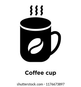 Coffee cup icon vector isolated on white background, logo concept of Coffee cup sign on transparent background, filled black symbol