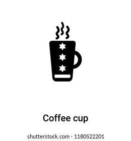 Coffee cup icon vector isolated on white background, logo concept of Coffee cup sign on transparent background, filled black symbol