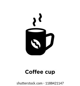 Coffee cup icon vector isolated on white background, logo concept of Coffee cup sign on transparent background, filled black symbol