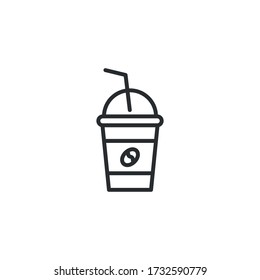 Coffee cup icon vector isolated on white background. Plastic Coffee cup icon- for app, label, logo, menu and web site