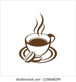 Coffee cup icon. Coffee vector isolated on white background. Coffee cup illustration simple sign