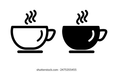 Kaffeetassen-Icon-Vektorgrafik auf weißem Hintergrund