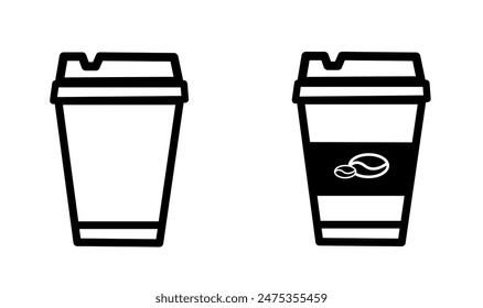 Coffee cup icon vector isolated on white background