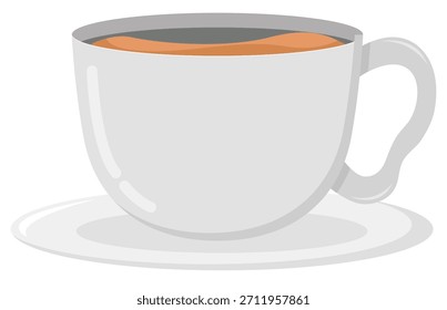 Vector del icono de la taza de café aislado en el fondo blanco.
