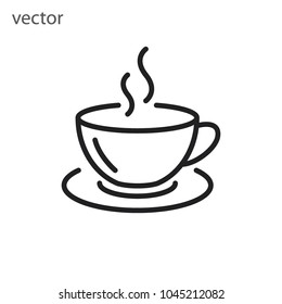 coffee cup icon vector, line sign
