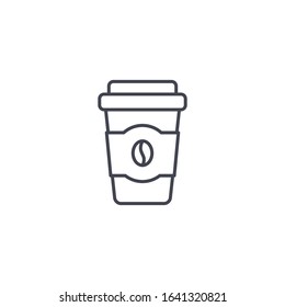 Coffee cup icon, vector line simple illustration.