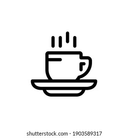 coffee cup icon vector line art design editable stroke