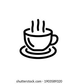 coffee cup icon vector line art design editable stroke