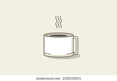 vector de icono de taza de café, señal de línea, café caliente