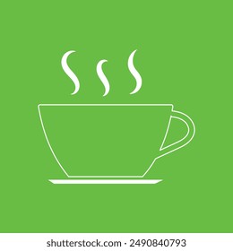 coffee cup icon vector, line sign. coffee cup with plate vector outline sign. Vector illustration. Eps file 67.