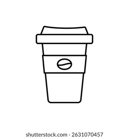 coffee cup icon, vector line isolated on white background. trendy and modern design