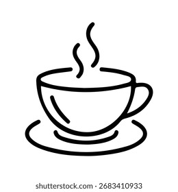  vetor de ícone de xícara de café, estilo de linha