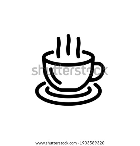 coffee cup icon vector line art design editable stroke