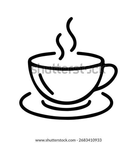  coffee cup icon vector, line style