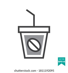 Coffee cup icon vector. Movie & Video Icon Concept. Eps10 vector illustration.