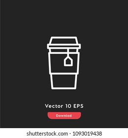 Coffee cup icon vector, mug symbol. Modern flat vector illustration for web and mobile app